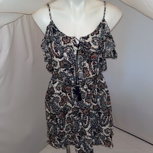 American Eagle multicolor flirty cold shoulder ruffle dress
